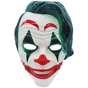 Máscara Coringa Cosplay Joker Palhaço Vilão Acessório Fantasia Festa Halloween Dia das Bruxas