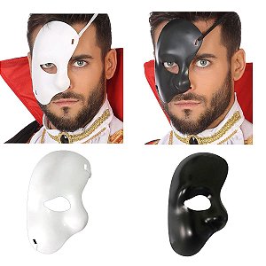 Máscara Fantasma da Ópera Meio Rosto Cosplay Don Juan Meia Face Phantom Acessório Fantasia Halloween Festa Dia das Bruxas