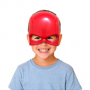 Máscara Flash Fantasia Liga da Justiça Acessório Super Heroi Homem Raio Vermelho Brinquedo Dia das Crianças Festa Aniversário Bloquinho Carnaval
