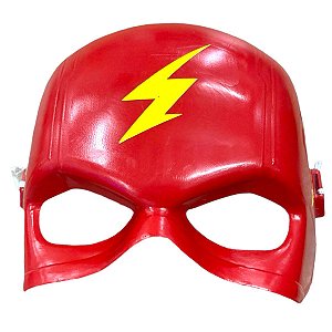 Máscara Flash Fantasia Liga da Justiça Acessório Super Heroi Homem Raio Vermelho Brinquedo Dia das Crianças Festa Aniversário Bloquinho Carnaval