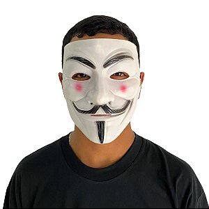Máscara Anonymous Filme V de Vingança Cosplay Hacker Vendetta Guy Fawkes Acessório Fantasia Halloween Festa Dia das Bruxas Noites do Terror