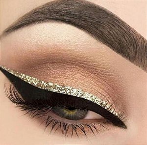 Delineador Adesivo Gatinho Cartela Cor Unica Com 4 pares Com Glitter Para Maquiagem Para Olhos