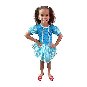 Fantasia Princesa Infantil Bebê Cosplay Vestido Cinderela Festa de Aniversário Dia das Crianças Presente Menina Carnaval Bloquinho