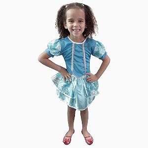 Fantasia Princesa Infantil Cosplay Vestido Cinderela Festa de Aniversário Dia das Crianças Presente Menina Carnaval Bloquinho