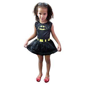 Fantasia Mulher Morcego Batgirl Infantil Vestido Batman Cosplay Super Herói Feminina Personagem de Heroína Festa Carnaval Dia das Crianças Presente de Aniversário Menina