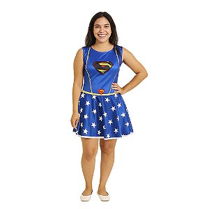 Fantasia Mulher Maravilha Supergirl Adulto Vestido Super Homem Cosplay Superman Super Herói Feminina Personagem de Heroína Animação de Festa de Aniversário Recreação Dia das Crianças Carnaval