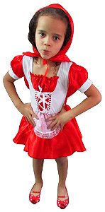 Fantasia Chapeuzinho Vermelho Infantil Bebê Vestido Princesa Contos de Fada Festa de Aniversário Dia das Crianças Presente Menina Carnaval Bloquinho