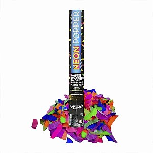 Lança Confete Neon Colorido Tubo de Papel Sortido Comemoração Aniversário Debutante Evento Corporativo Balada Casamento