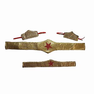 Kit Acessórios Fantasia Mulher Maravilha Adulto Wonder Woman Supergirl Cosplay Super Herói Feminina Personagem Heroína