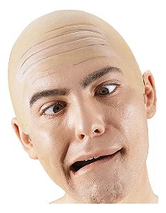 Peruca Careca Falsa de Látex Cosplay Calvo Unissex Reutilizável Festa Fantasia Carnaval Bloquinho