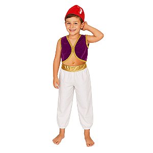 Fantasia Alladin Luxo Infantil Completo Príncipe Místico Sheik Festa Árabe Cosplay Aniversário Carnaval Dia das Crianças