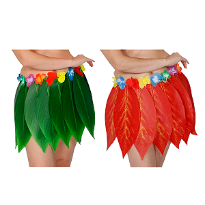 Saia Havaiana Folhas de Palmeira Acessório Fantasia Adão e Eva Hula Hula Festa Havaí Tropical Luau Aloha Bloquinho Carnaval Folia