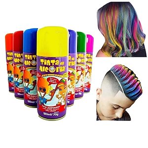 Tinta Spray de Cabelo Lavável Pinta Cabelo Barba Temporário Acessório Cabelo Maluco Pintura Dia das Crianças Bloquinho Carnaval Festa Halloween Dia das Bruxas