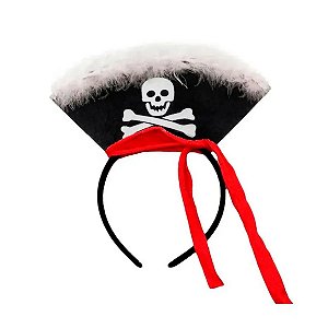 Tiara Pirata Feminina Luxo Acessório Fantasia Piratinha Festa Halloween Dia das Bruxas Bloquinho Carnaval