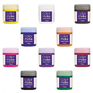 Tinta Líquida para Maquiagem Artística Pintura Facial e Corporal Make Desenhos e Figuras Recreação Festa Aniversário Carnaval Bloquinho