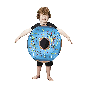 Fantasia Rosquinha Granulada Donuts Infantil Cosplay Candy Roupa Engraçada Criativa Doce Comida Bloquinho Carnaval