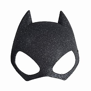 Máscara Mulher Gato Pantera Gatinha com Glitter Cosplay Fantasia Batgirl Festa Halloween Bloquinho Carnaval