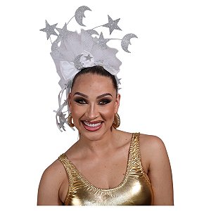 Tiara Carnaval Lua Arco com Brilho Glitter Bloquinho Kit Folia Micareta Bloco de Rua Fantasia Noite Desfile Escolas de Samba