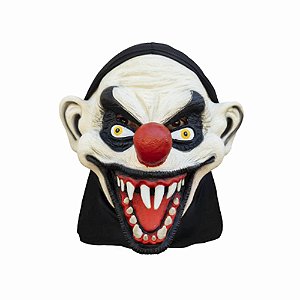 Máscara de Palhaço com Capuz Bocão Assustador Acessório de Terror Fantasia Festa Halloween Dia das Bruxas Noite Zumbi Circo Macabro