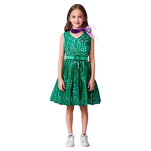 Fantasia Nojinho Divertidamente Infantil Filme Emoções Vestido Verde Festa de Aniversário Bloquinho Carnaval Presente Dia das Crianças Menina