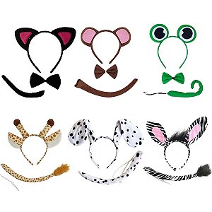 Kit Acessórios Bichinhos Acessórios Animais Zoológico Bichos Floresta Festa Safari Selva Zebra Girafa Cachorro Macaco Sapo Bloquinho Carnaval