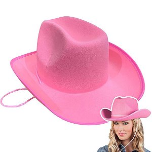 Chapéu Country Rosa Cowgirl Boiadeira Adulto Festa Junina Peoa Vaqueira Rodeio São João Caipira
