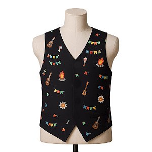 Colete Junino Tecido Masculino Estampado Infantil Menino Festa Junina Caipira Arraiá São João Noivo Mister Caipirinha