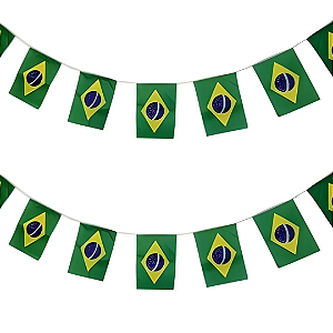 Varal de Mini Bandeiras do Brasil Bandeirinhas Decoração Copa Do Mundo de Futebol Torcida Seleção Brasileira Jogos Olímpicos Desfile 7 de Setembro Festa das Nações