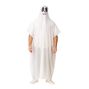 Fantasia Túnica de Fantasma Adulto Capa Assombração Assustador Ghost Caça Fantasma Festa Halloween Dia das Bruxas Noites do Terror Morte Zumbi