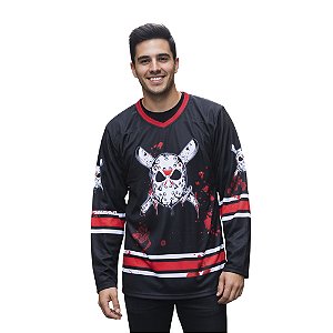 Fantasia Camiseta Jason Voohers Filme Sexta Feira 13 Cosplay Assassino Hoquei Acessório Haloween Festa Dia das Bruxas Noites do Terror