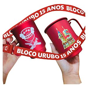 Caneca Bloco Urubó 2025 Edição Comemorativa 15 Anos Bloquinho de Carnaval Folia Freguesia do Ó Kit Folião Bateria Carniceira