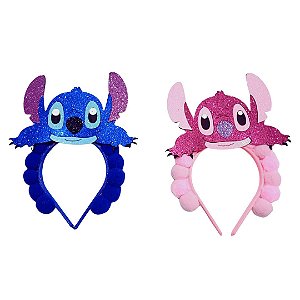 Tiara Lilo e Stitch Infantil de Plástico Alienígena Cachorro Festa de Aniversário Bloquinho Carnaval Presente Dia das Crianças Acessório Fantasia