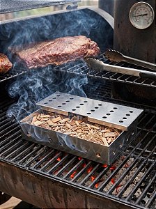 Caixa De Defumação Smoker Box 23 Cm Para Churrasco