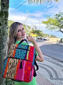 Mochila Mônica Animal Print
