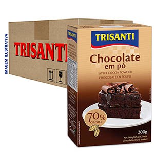 CHOCOLATE EM PO 70% DE CACAU - TRISANTI - 200G - ( CX 12 UNIDADES )