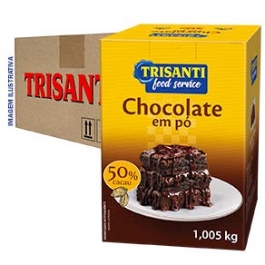 CHOCOLATE EM PO 50% DE CACAU - TRISANTI FOOD SERVICE - 1,005KG - ( CX 6 UNIDADES )