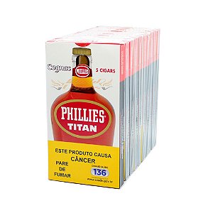 Charuto Phillies Titan Conhaque Pack com 10 cartelas (50 unidades de charutos)