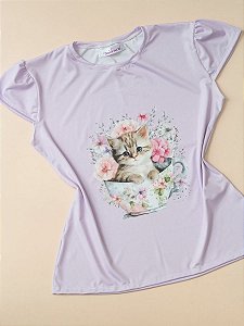 Blusa Gatinho na Xícara