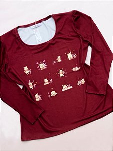 Blusa Pooh Manga Longa