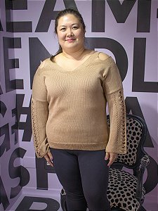 Blusa Plus Size de Tricô C/ Argolas