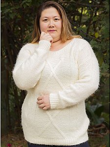 Blusa Tricô Plus Size Toque Peluciado