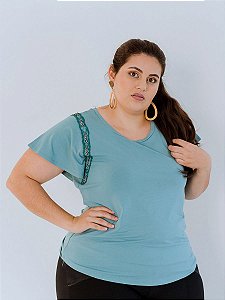 Blusa Plus Size Viscolycra Azul