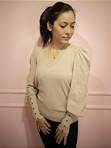 Blusa Tricô Manga Bufante