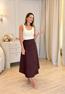Saia Midi Linho Lorena