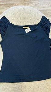 Blusa Transpassada Manga Franzida