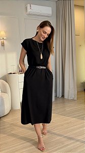 Vestido Midi com Cinto