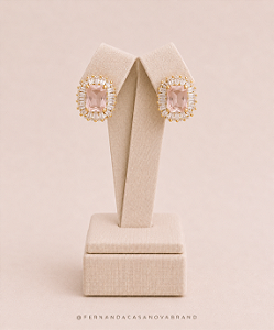 Brinco Zirconia com Rosa