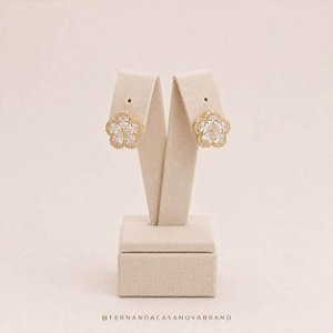 Brinco Zirconia Flor