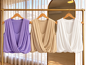 Blusa Crepe Transpassada