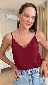 Blusa Crepe detalhe com Renda